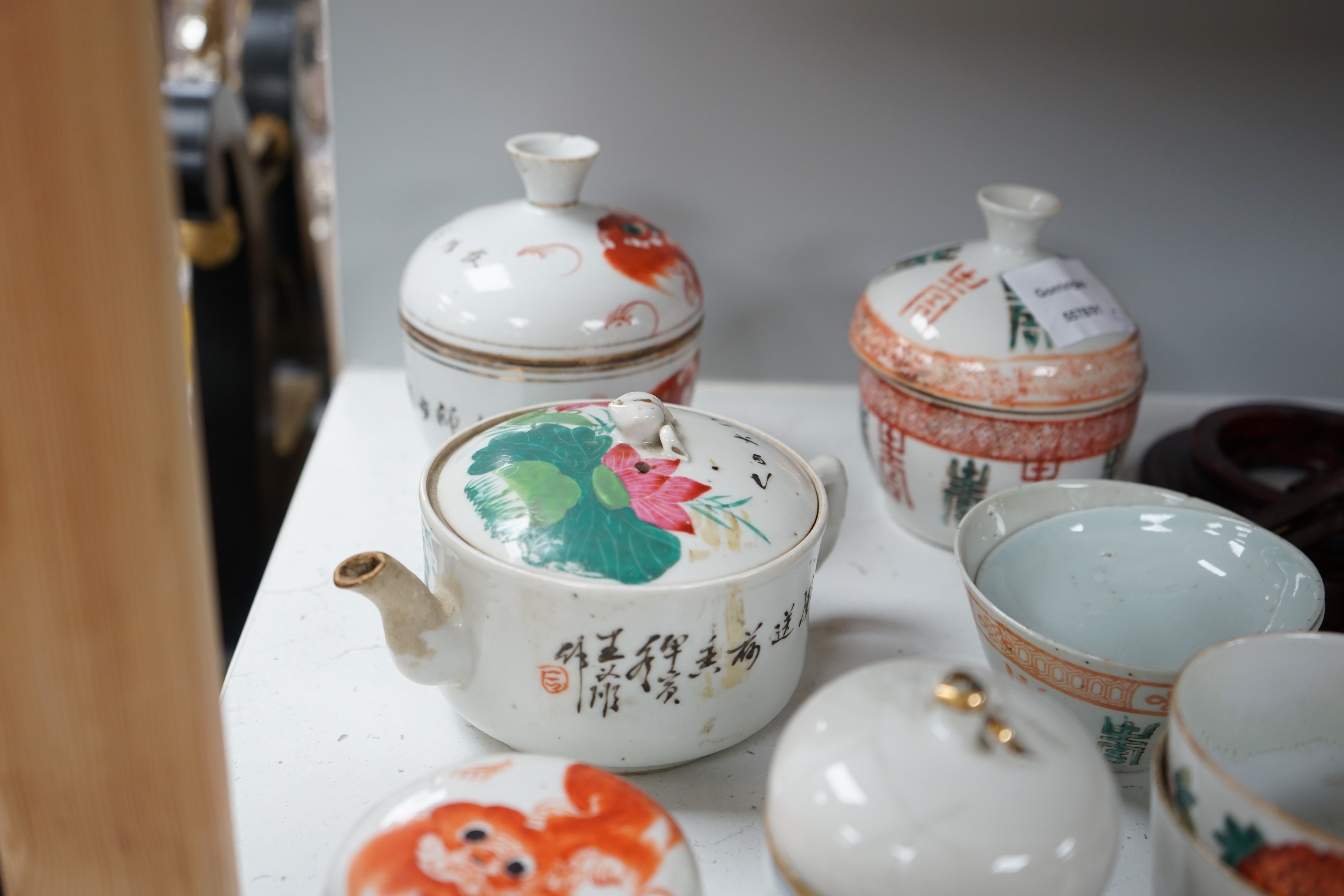 A group of various Chinese porcelain teawares, 19th and 20th century